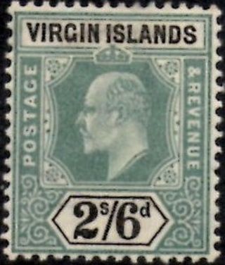 British Virgin Islands 1904 2/6d Green & Black Sg.  61 (hinged)