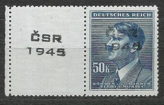 Czechoslovakia,  Revolutionary Overprints 1945 50k