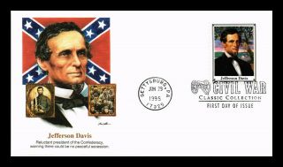 Dr Jim Stamps Us Jefferson Davis Civil War First Day Cover Gettysburg