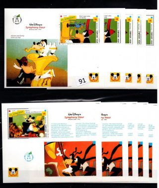 // 5x St.  Vincent - Mnh - Disney - Cartoons - Goofy - Music - Mickey