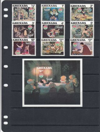 Grenada - Sg1100 - Ms1109 Mnh 1980 Disney - Scenes From Snow White & The 7 Dwarfs