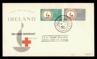 Dr Who 1963 Ireland Fdc Red Cross Centenary Cachet Combo 161 162 E50693