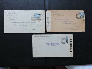 X3 Mexico Covers,  Wwii Censor Tape To Us,  Switzerland World War I Censored