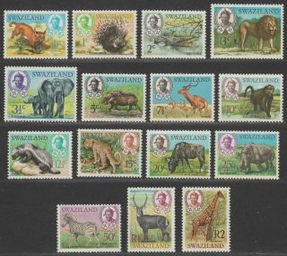 Swaziland 1969 Animals Set Sg161 - 175 Cat £21 Mnh