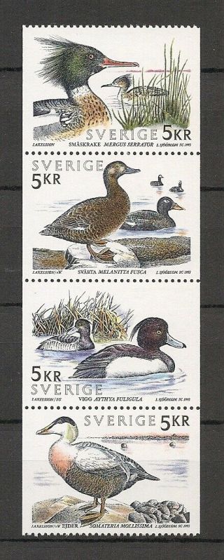 Sweden 1993 Wildlife Fauna Birds Vögel Oiseaux Seabirds Compl.  Set Mnh