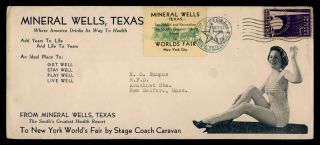 Dr Who 1939 Mineral Wells Tx Stage Coach To Ny Worlds Fair Local Post? E53815