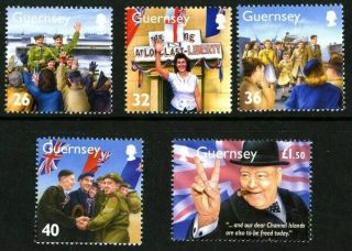 Guernsey 2005 Memories Of World War Two Set Of All 5 Commemorative Stamps Mnh H