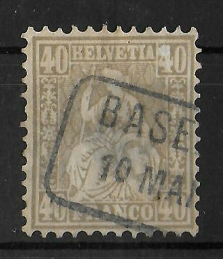 Switzerland 1867 - 1881 40 C Brownish Grey Michel 34 Cv €140