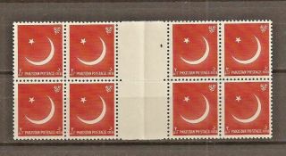 Pakistan Sg 83,  2a In Block Of 8 With Gutter Mnh (2 Scans).