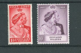 Pitcairn Islands Kgvi 1949 Royal Silver Wedding Sg11/12 Mnh