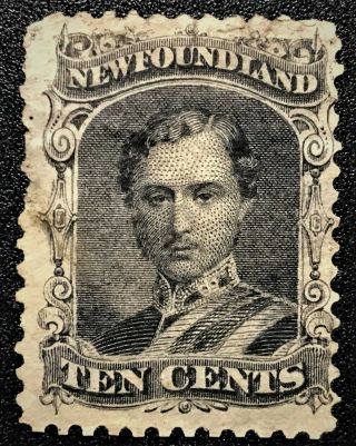 Newfoundland 1865 Sc 27 Prince Albert Vlh Trace F/vf (12 - 46)