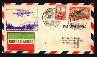 Mexico 1929 F8 - 3 First Flight Cover - Z17751