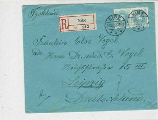 Denmark 1930 Registered Nibe Cancels Stamps Cover To Leipzig Germany Ref 25683