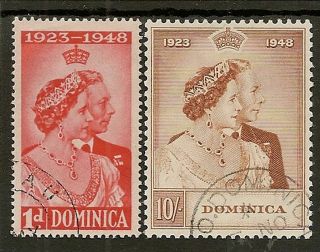 Dominica 1948 Royal Silver Wedding Sg112/13 Fu