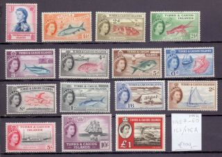 Turks & Caicos Islands 1957 - 1960.  Mnh Stamp.  Yt 163/176a.  €100.  00