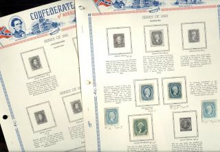 Confederate States Of America,  Stamps Hinged On White Ace Pages