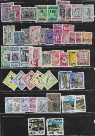 47 Costa Rica Stamps W/air Post From Quality Old Album 1944 - 1982