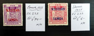 Samoa 1955 - 10/ - & £2 Cat £78 Mounted Nr110