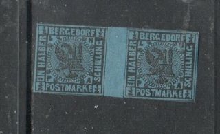 Bergedorf Mi1 Tete Beche Mnh Stamps To Be Expertized Cat450€