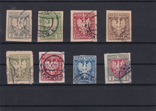 Poland 1919 Polish Eagle Stamps Ref 30493