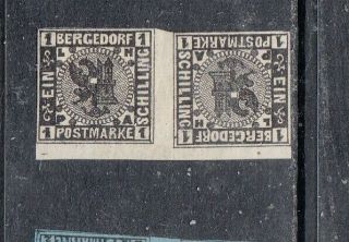 Bergedorf Mi2 Tete Beche Mnh Stamps To Be Expertized Cat450€