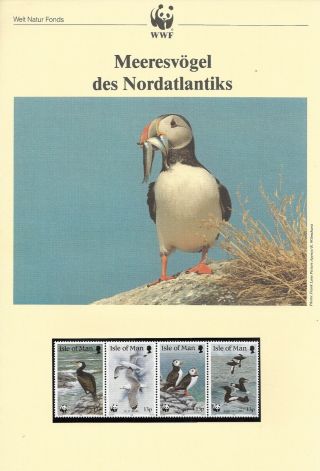Wwf - 1989 Isle Of Man " Sea Birds " Mnh Complete Set & 4 Fdc 