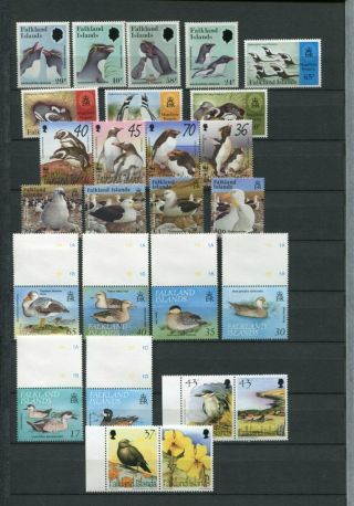 FALKLAND ISLANDS BIRDS PENGUINS MNH Lot Stamps & SHEETS 60 Items 2