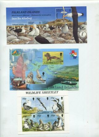 FALKLAND ISLANDS BIRDS PENGUINS MNH Lot Stamps & SHEETS 60 Items 3