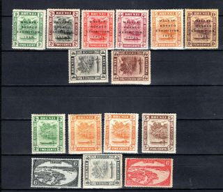 Brunei Malaya Straits Settlements 1922 - 1924 Selection Of Mnh & Mh Stamps