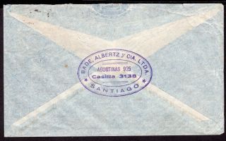 316 CHILE TO GERMANY AIR MAIL COVER 1939 SANTIAGO - HAMBURG 2