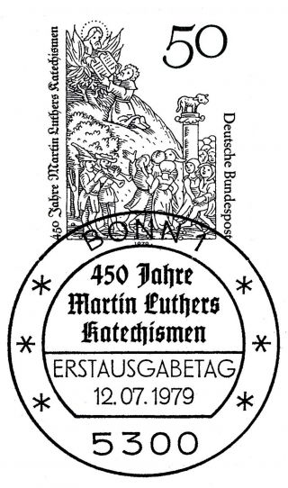 Martin Luther Catechisms.  Rare German Cancel On Stamp Of 1979.