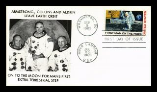 Dr Jim Stamps Us Apollo Astronauts Moon Landing Fdc Air Mail Cover C76