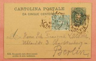 Dr Who 1897 Italy Uprated Postal Card Rome To Germany 121793