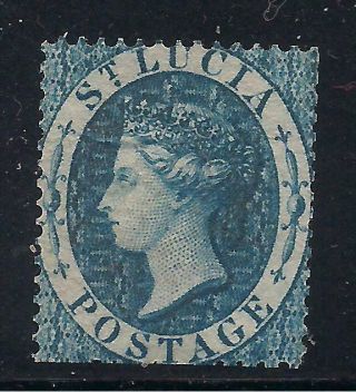 St Lucia 1860 (4d) Blue Wmk Small Star Sg2 Mm Cv £225