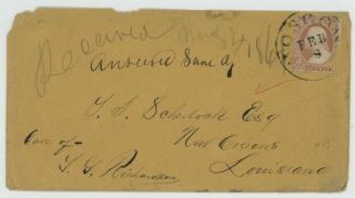 Mr Fancy Cancel 26 Cover Tied Boston To Orleans Rec March 4 1861 Ex - Kaufmann