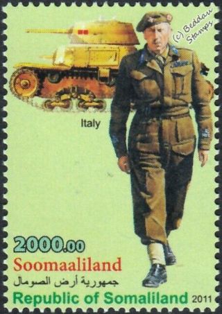 Wwii Italian Army Officer Uniform Stamp / Fiat Carro Armata M14/41 Medium Tank
