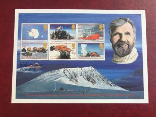 Bat British Antarctic 2000 Mnh Heroic Age Stamp Show Vivien Fuchs Minisheet Map