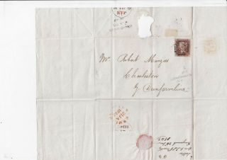 Lot:31917 Gb Qv Cover 20 Jan 1842 Bearing 1d Red With Black Maltese Cross To D