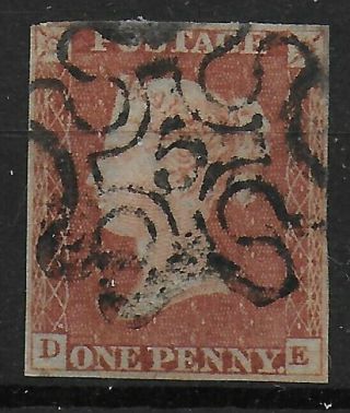 Sg8m.  1d.  Red - Brown With Sharp " 5 In A M.  X.  " Cancel.  Cat.  £180.  Ref:9925