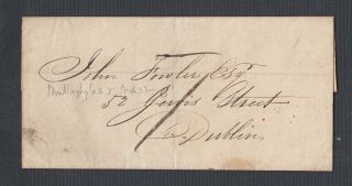 Ireland 1832 7d Rate Stampless Folded Letter Sfl Newry To Dublin