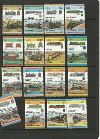 Trains Locomotives Rail Transport Thematic Stamps 3 Scans (2211)