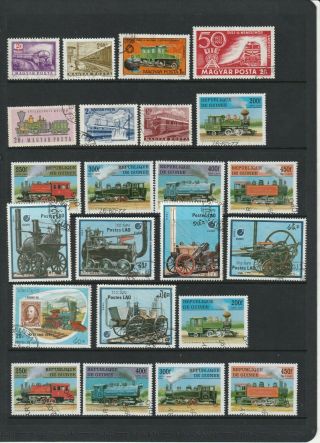 Trains Locomotives Rail Transport Thematic Stamps 3 Scans (2203)