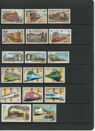 Trains Locomotives Rail Transport Thematic Stamps 3 SCANS (2203) 3
