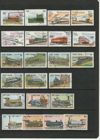 Trains Locomotives Rail Transport Thematic Stamps 3 SCANS (2204) 2