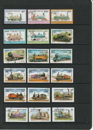 Trains Locomotives Rail Transport Thematic Stamps 3 SCANS (2204) 3