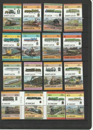 Trains Locomotives Rail Transport Thematic Stamps 3 Scans (2207)