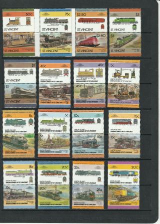 Trains Locomotives Rail Transport Thematic Stamps 3 SCANS (2207) 2