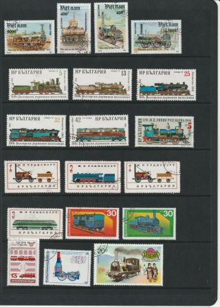 Trains Locomotives Rail Transport Thematic Stamps 3 SCANS (2206) 2