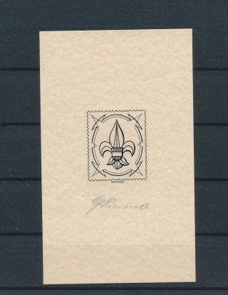 Lk50380 Liechtenstein Imperf Coat Of Arms Scouting Souvenir Sheet Mnh