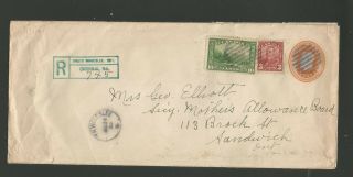 1930 Canada Registered Uprated Stationery Cover To Ontario